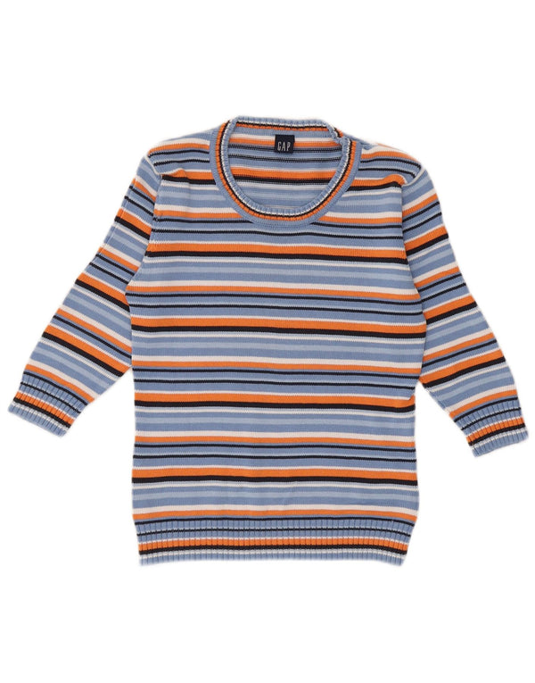 Gap Maglione da donna con scollo a barca con maniche a 3/4 UK 6 XS Cotone a righe blu