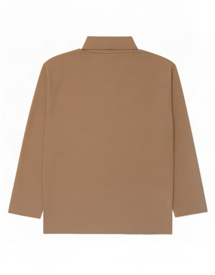Top Zara da donna a maniche lunghe UK 14 Poliestere beige medio