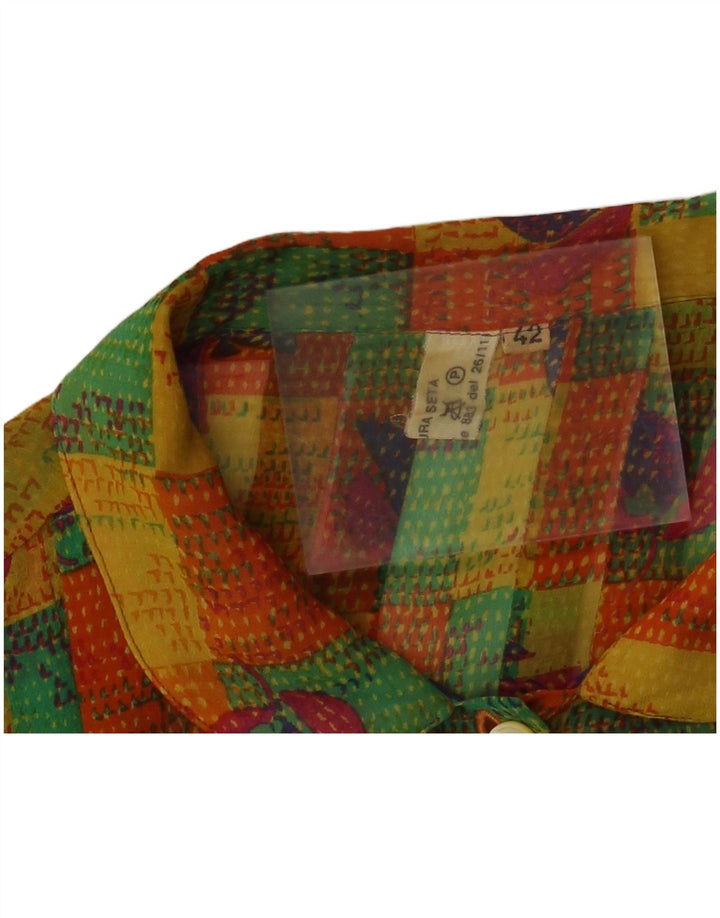 Camicetta Camicia Donna VINTAGE IT 42 Patchwork Medio Multicolore