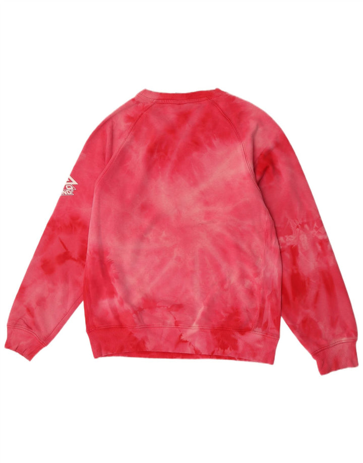 Umbro Felpa con grafica da uomo Maglione in cotone tie dye rosa medio