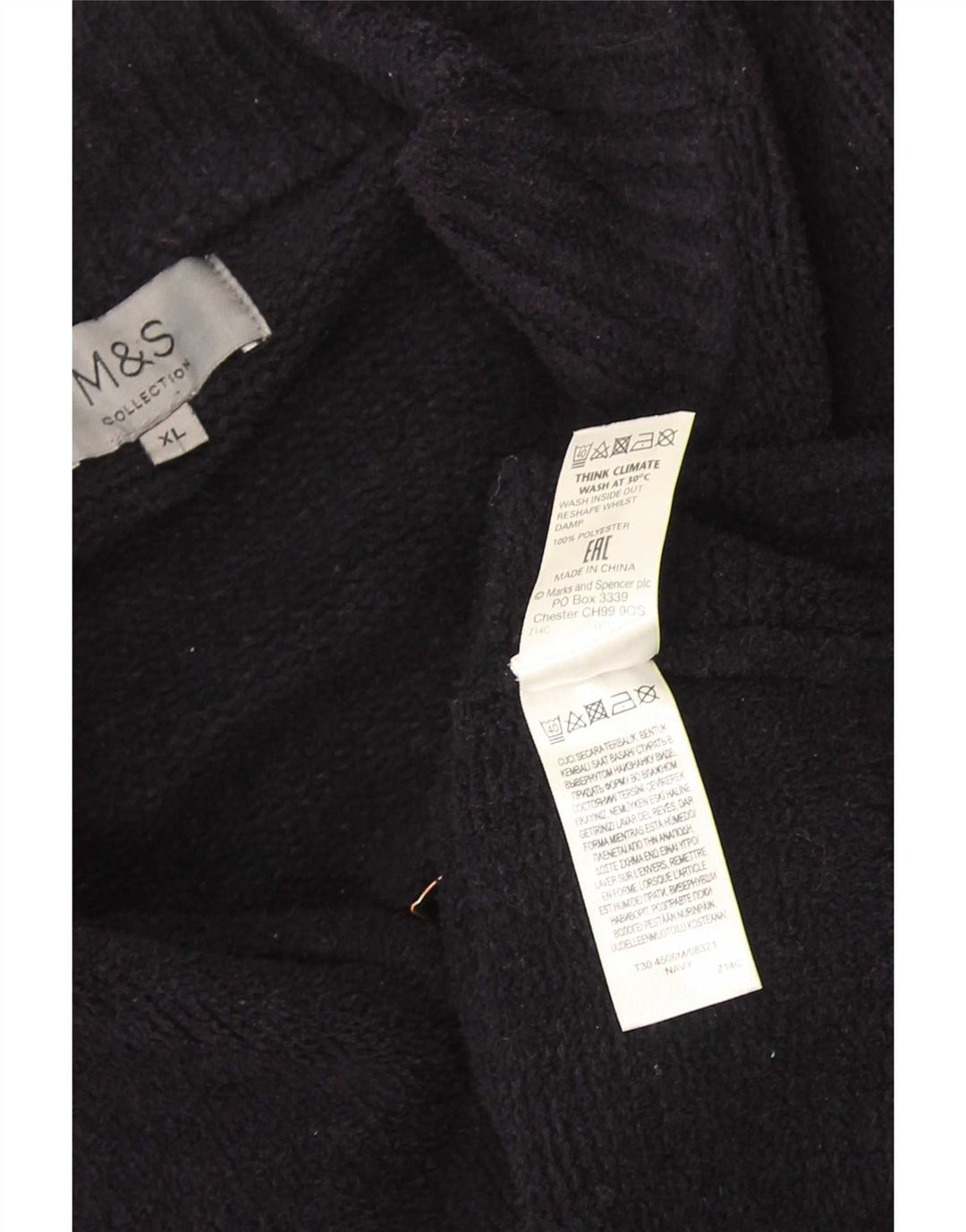 Maglione cardigan da uomo Marks & Spencer XL poliestere blu navy