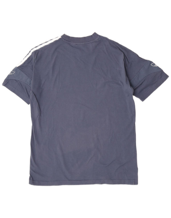 T-shirt grafica regolare da uomo a maniche corte Adidas Top in cotone blu medio