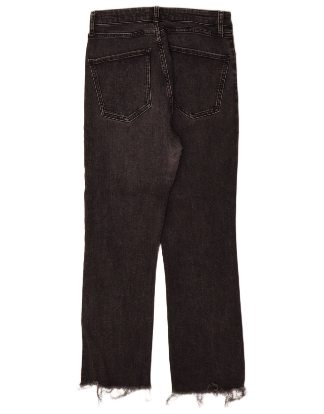Jeans dritti a vita alta da donna Zara EU 38 piccoli W28 L27 grigi
