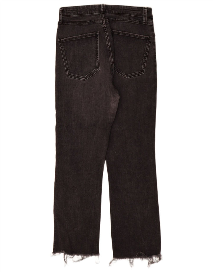 Jeans dritti a vita alta da donna Zara EU 38 piccoli W28 L27 grigi
