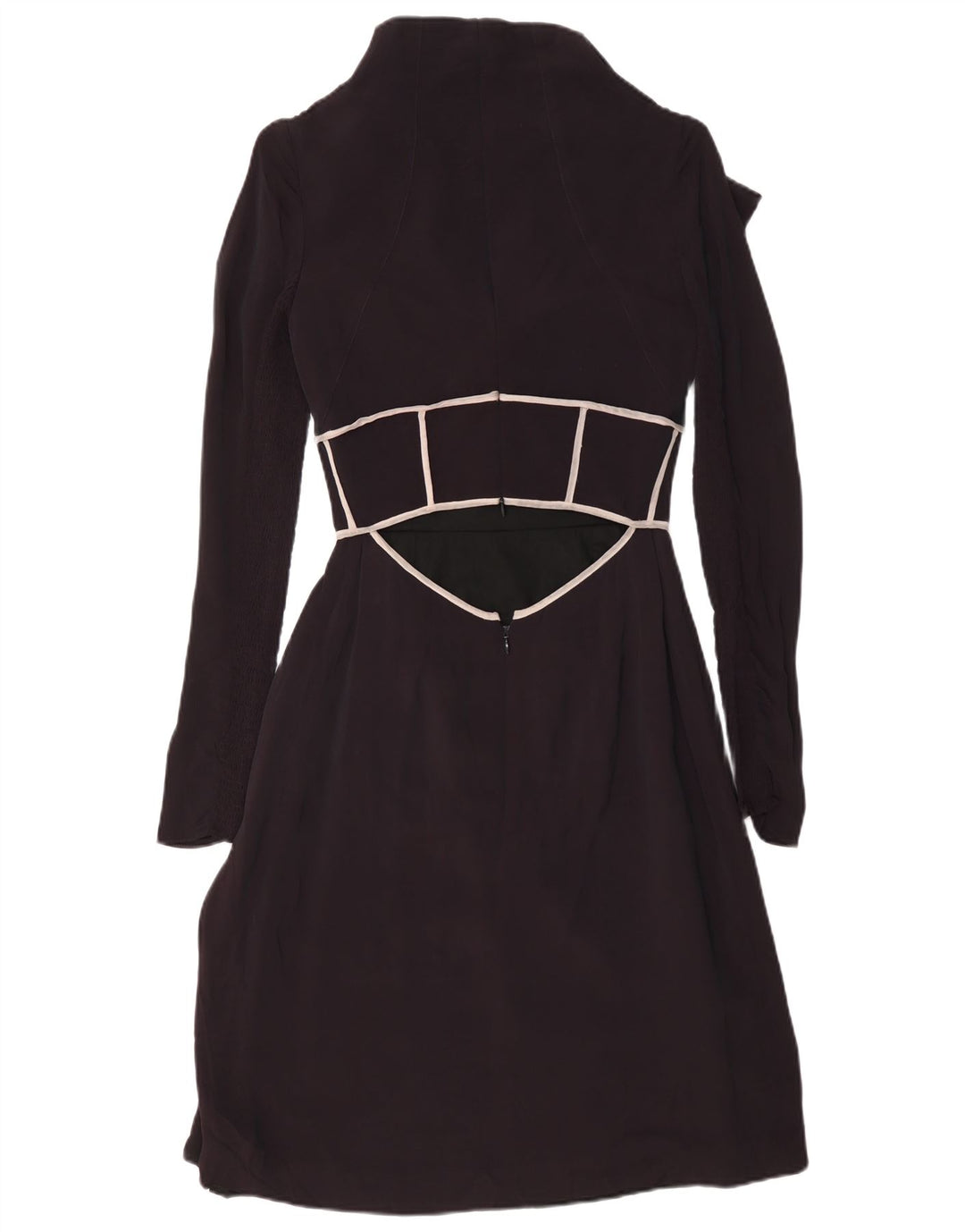 Abito lungo da donna vintage a maniche lunghe IT 40 piccolo nero