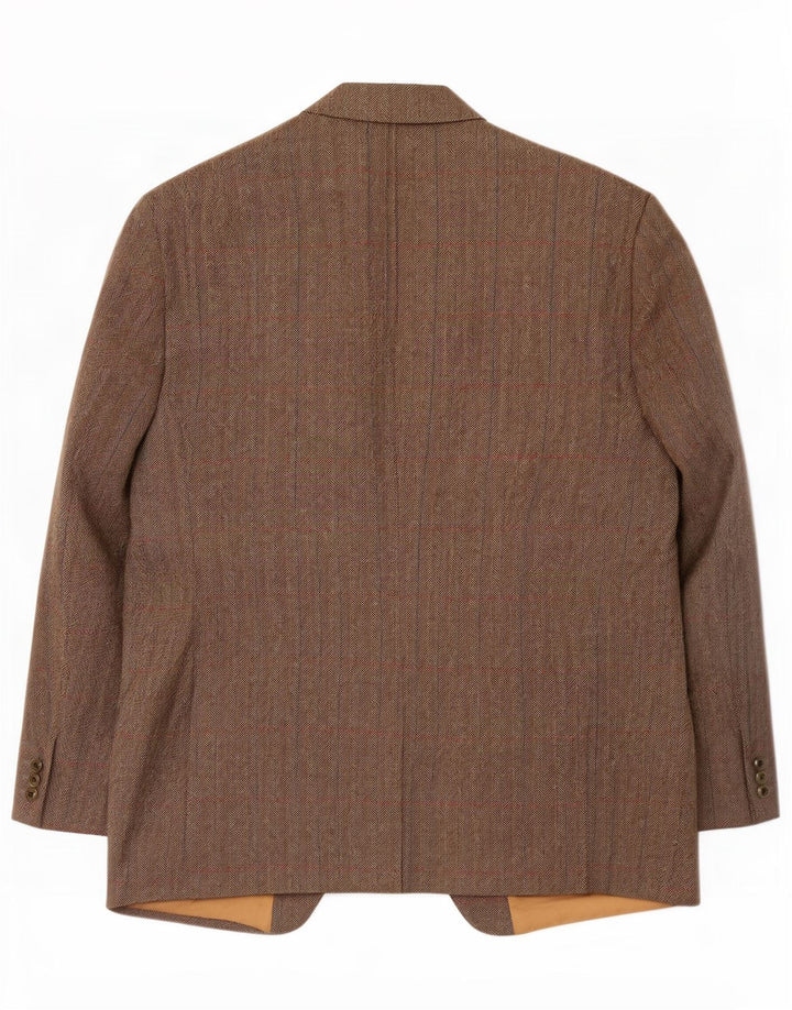 Giacca blazer da uomo a 2 bottoni Magee UK 46 3XL Lana nuova a spina di pesce grigia