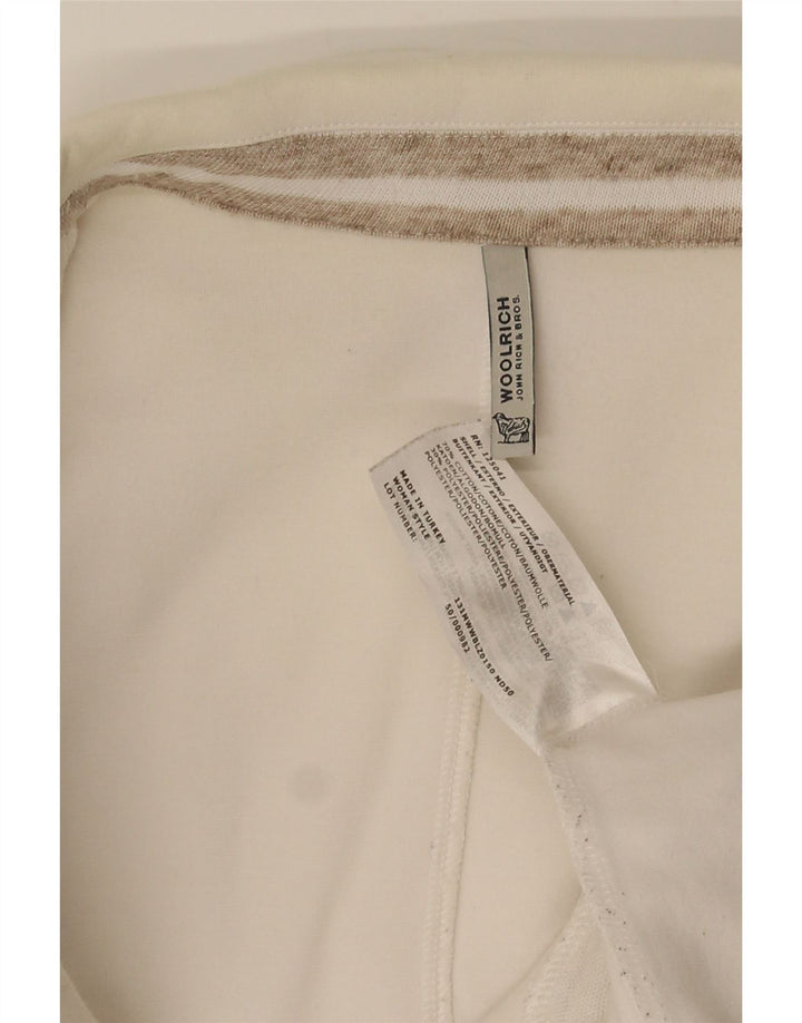 Giacca blazer a 3 bottoni da donna Woolrich UK 10 piccola in cotone bianco