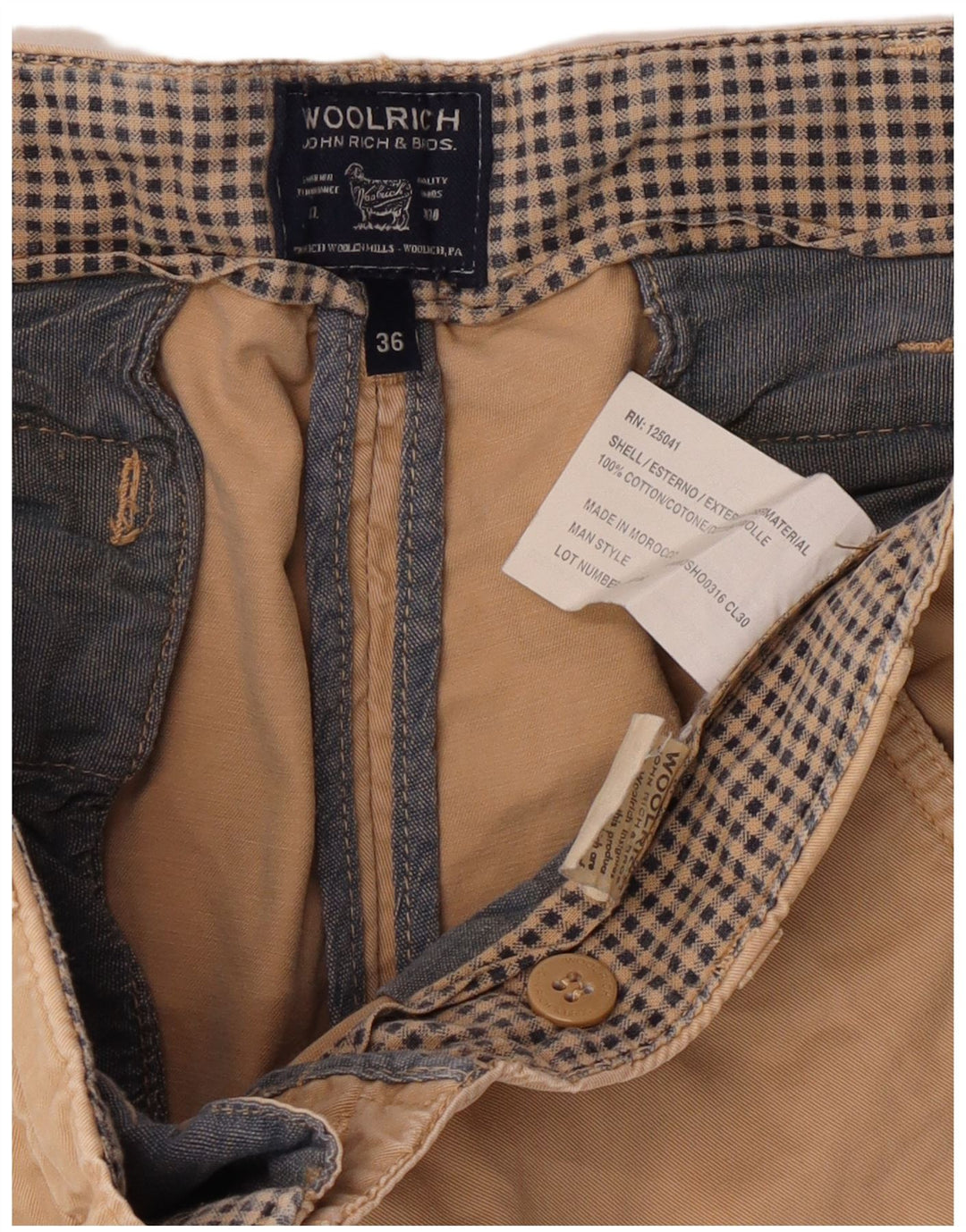 Pantaloncini casual da uomo Woolrich W36 grandi in cotone beige