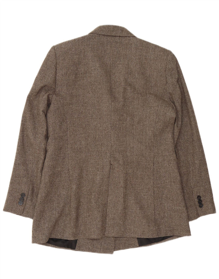 Giacca blazer doppiopetto da donna Zara UK 16 grande pied de poule marrone