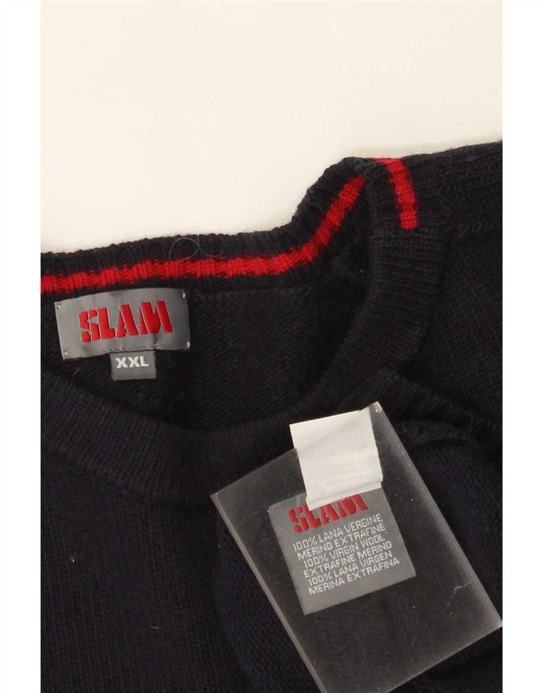 Maglione da uomo con scollo a barca Slam 2XL in lana blu navy