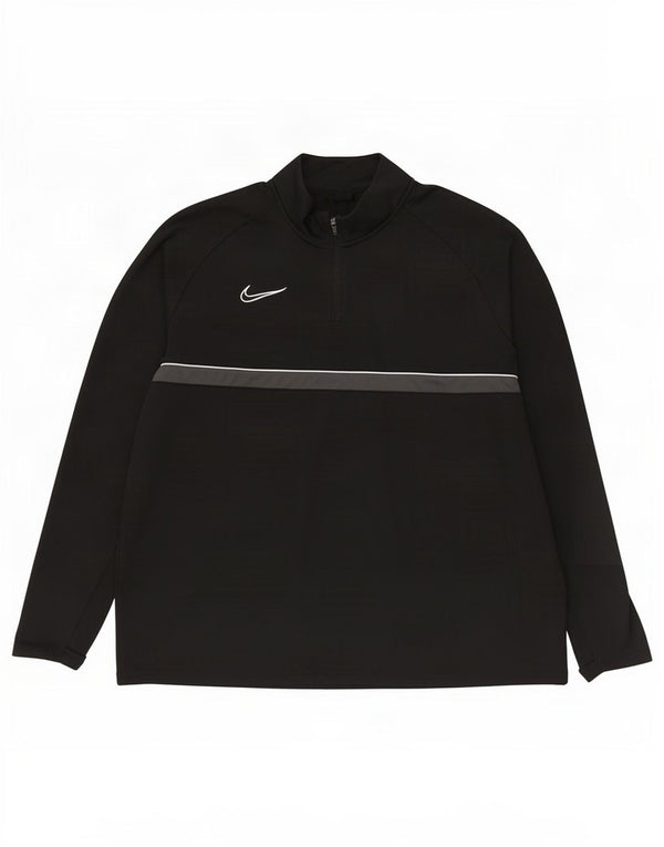 Maglia da tuta pullover con zip e collo Nike Dri Fit da uomo 2XL nera a blocchi di colore