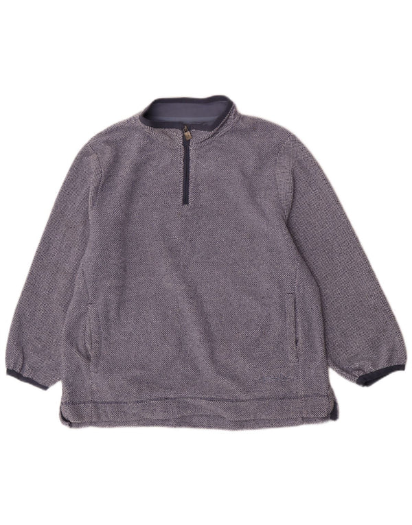Maglione maglione con collo con zip da donna Weird Fish UK 20 2XL Blu geometrico