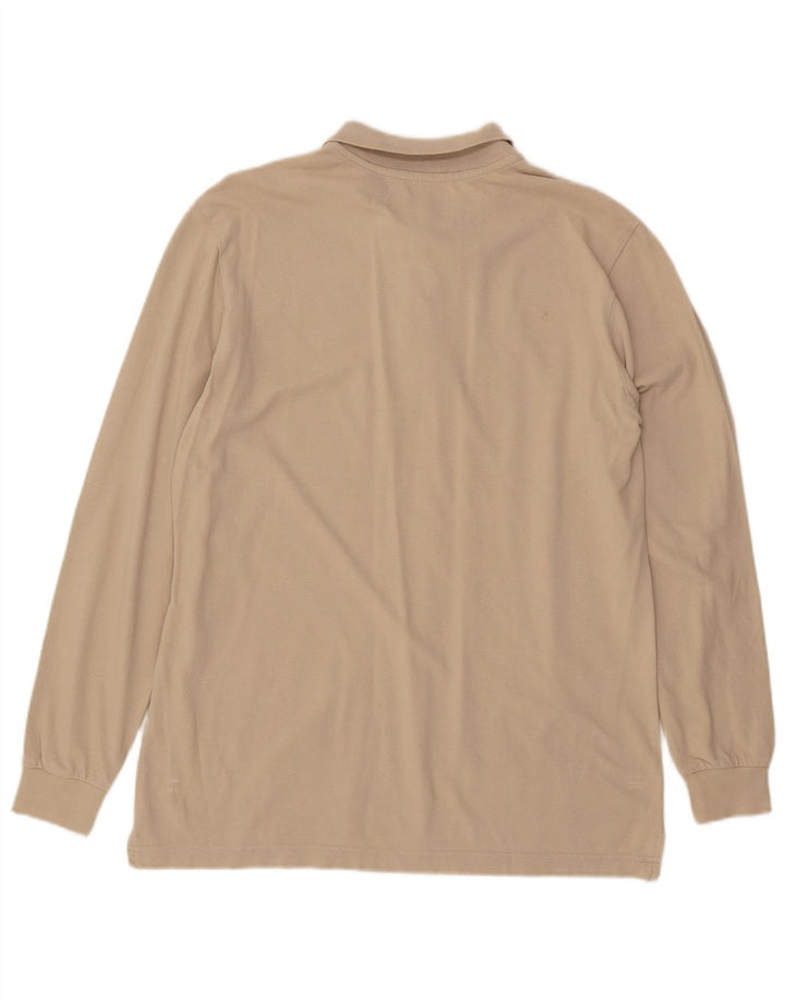 Polo KAPPA da uomo a maniche lunghe in cotone beige medio