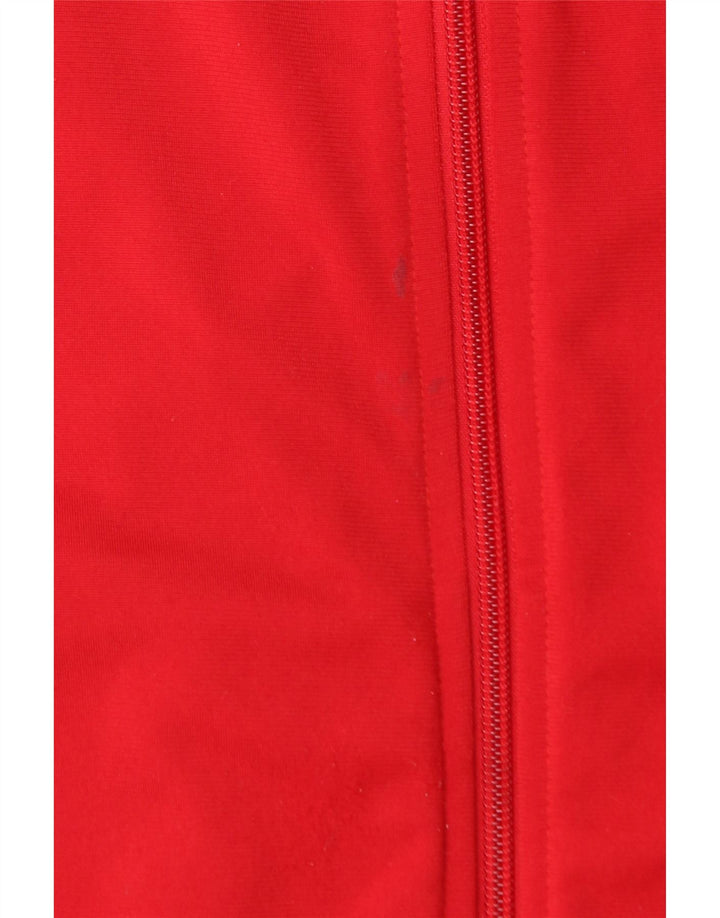 Giacca superiore della tuta da uomo Adidas in poliestere rosso medio
