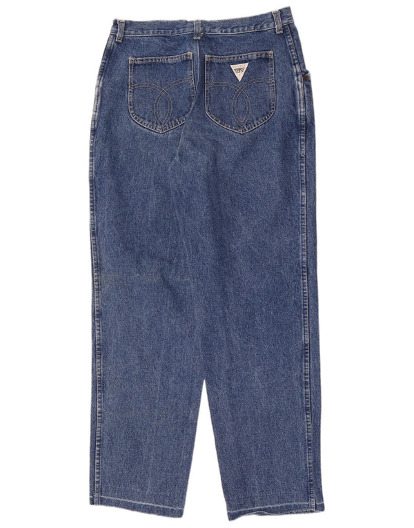 Jeans affusolati da uomo vintage W33 L31 in cotone blu