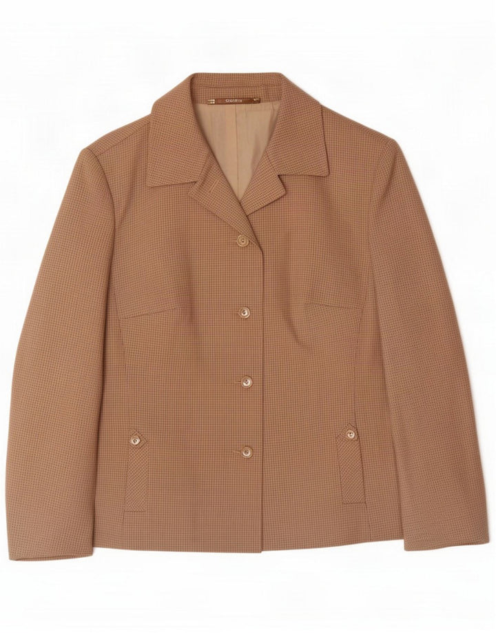 Goldix Giacca blazer da donna a 4 bottoni UK 14 Marrone medio