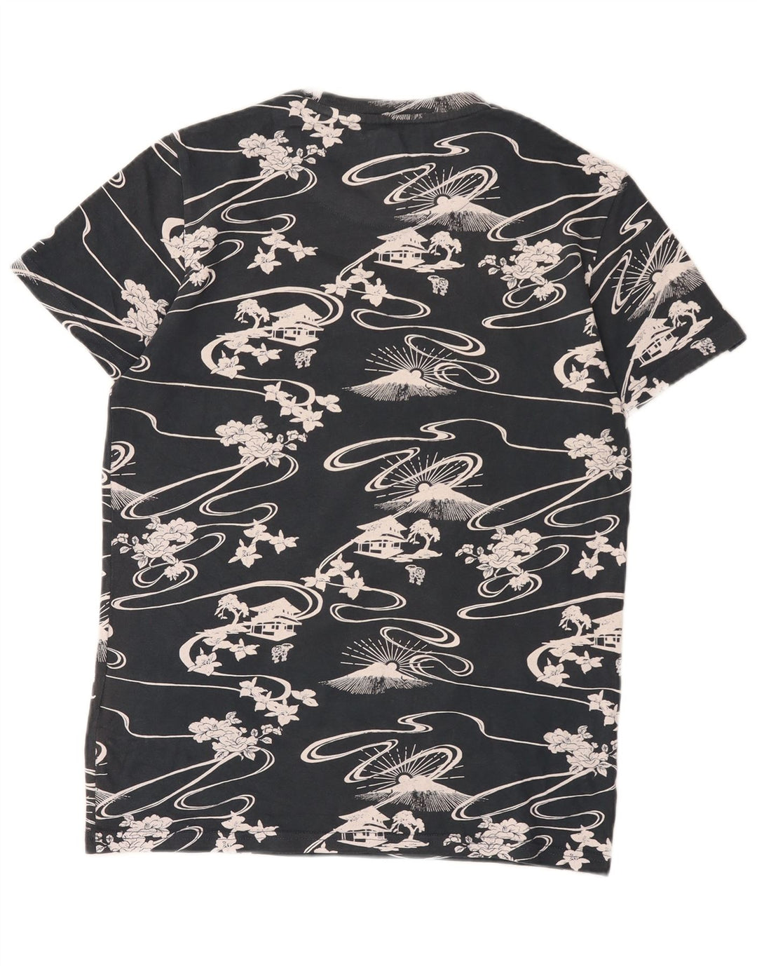 T-shirt grafica da uomo Superdry Top in cotone floreale nero medio