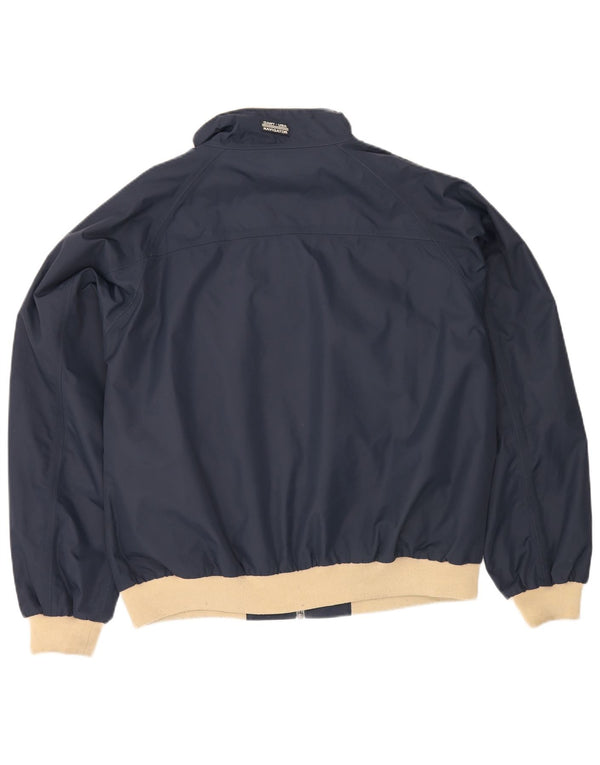 Gant Mens Bomber Jacket UK 42 XL Navy Blue Colourblock Nylon