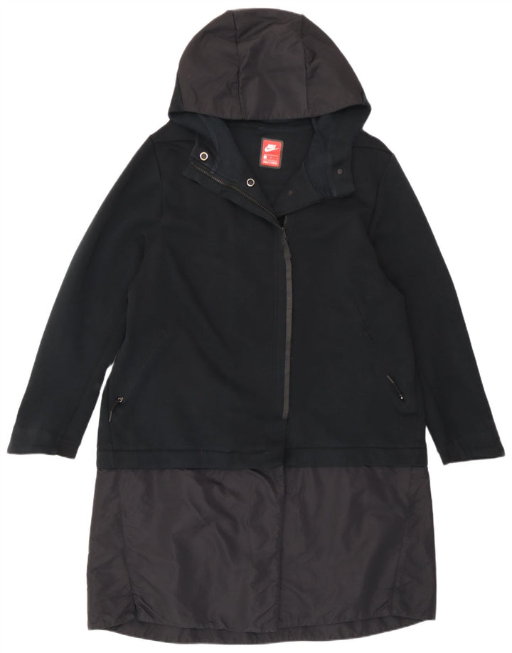 Impermeabile con cappuccio da donna Nike UK 14 grande cotone nero