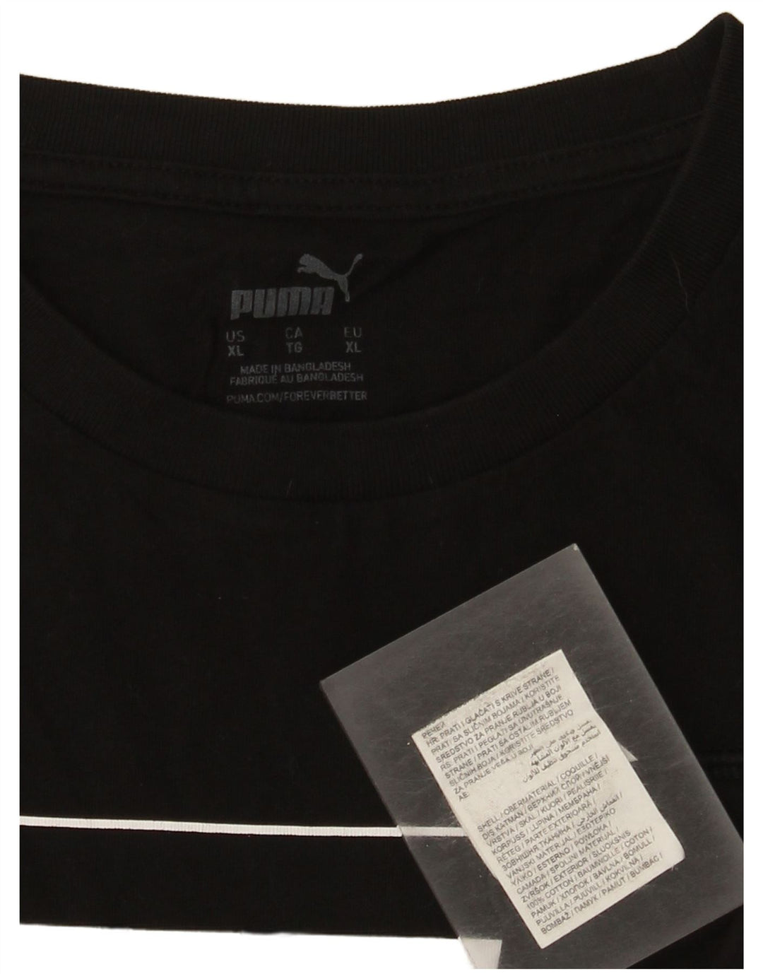 T-shirt grafica da uomo Puma Top XL in cotone nero