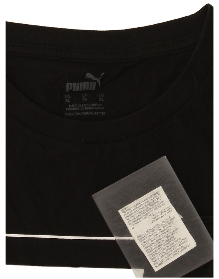 T-shirt grafica da uomo Puma Top XL in cotone nero