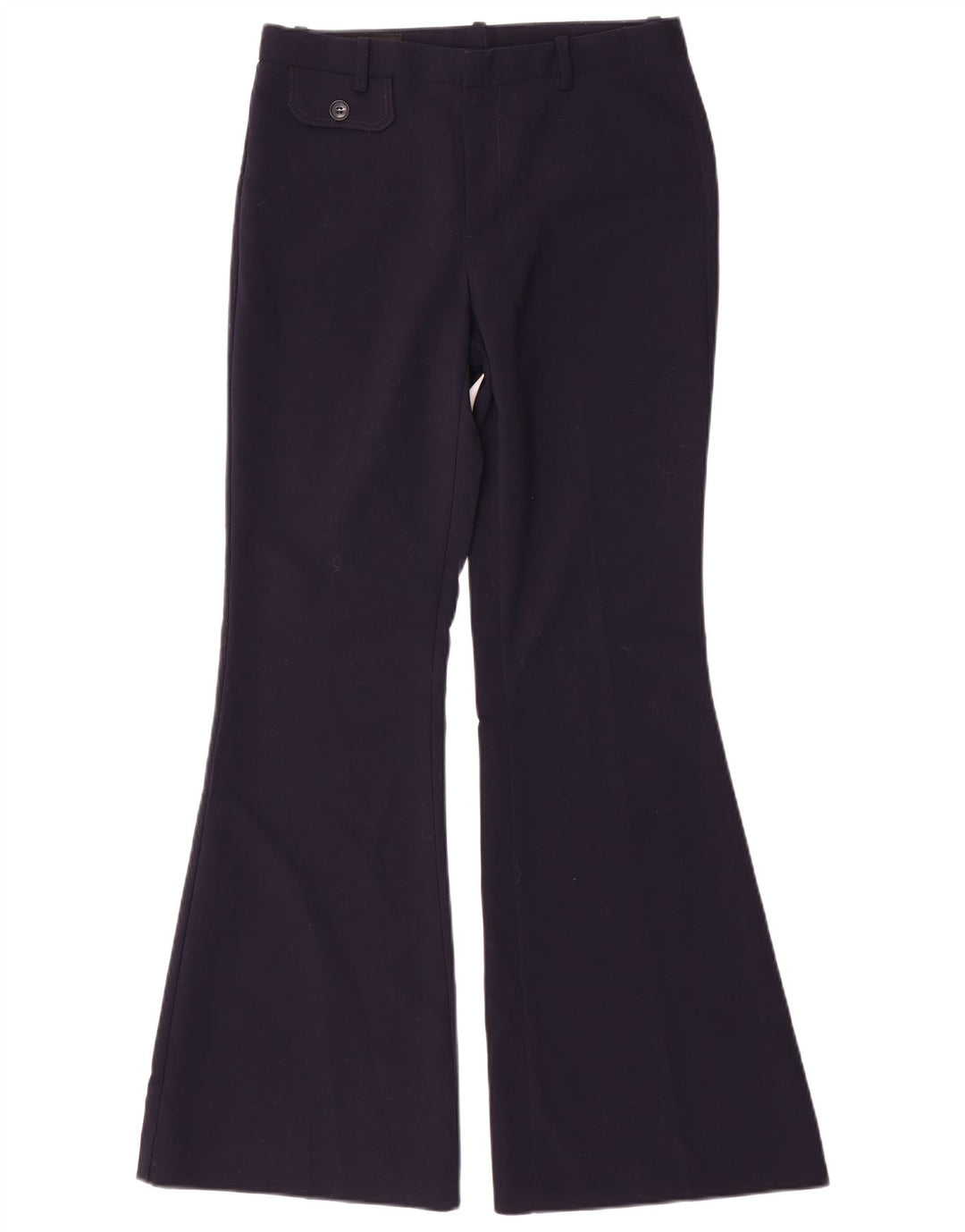 Pantaloni casual svasati da donna Zara piccoli W26 L31 poliestere blu navy