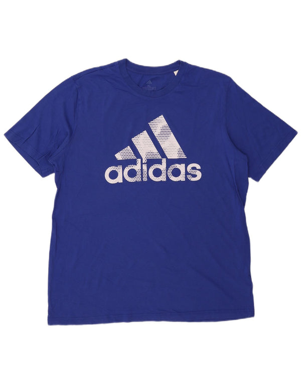 Adidas Mens Graphic T-Shirt Top XL Blue Cotton