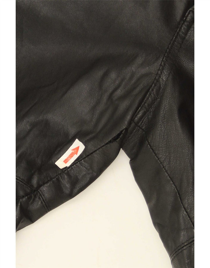 Pantaloni slim in pelle da donna Golden Leaf W26 L28 neri