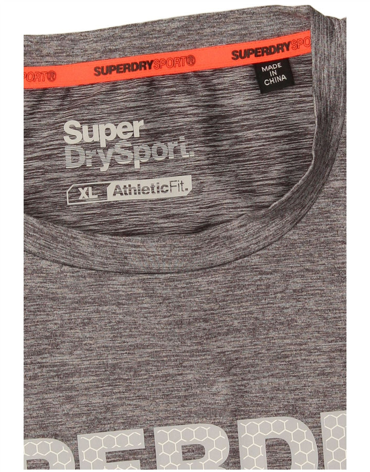 T-shirt grafica da uomo Superdry Top XL grigio chiazzato