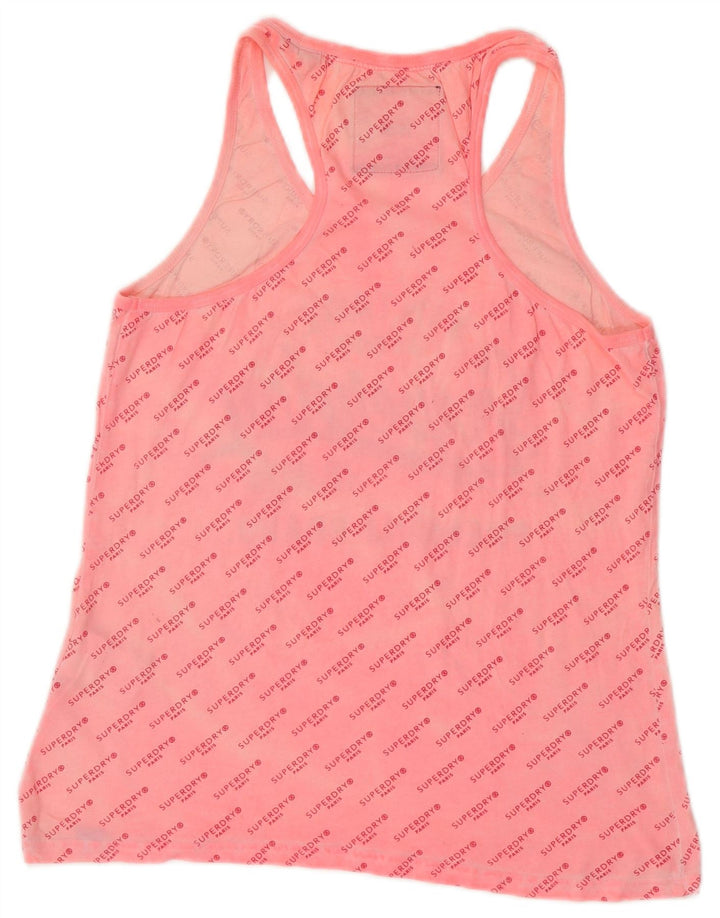 Canottiera grafica da donna SUPERDRY Heritage UK 12 cotone rosa medio