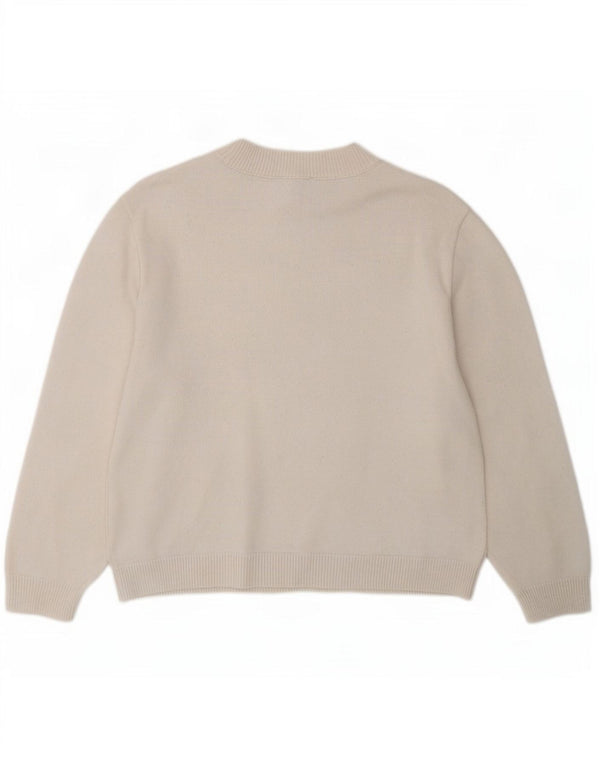 Maglione maglione girocollo da donna Topshop UK 10 piccolo viscosa bianca