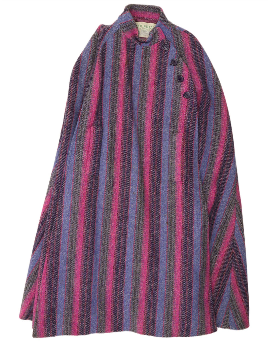 Cappotto a mantella da donna Jimmy Hourihan Taglia unica Classico a righe multicolore