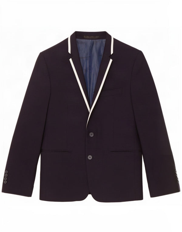 Giacca blazer corta a 2 bottoni Marks & Spencer da uomo UK 38 medio blu navy