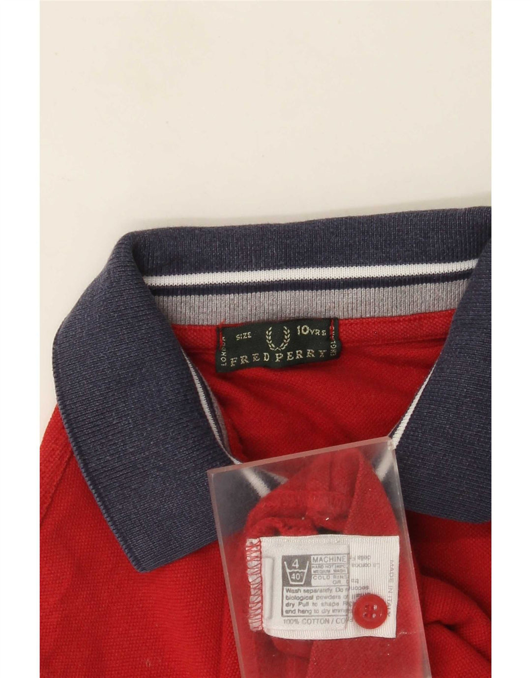 Polo Fred Perry da bambino 9-10 anni in cotone color block rosso