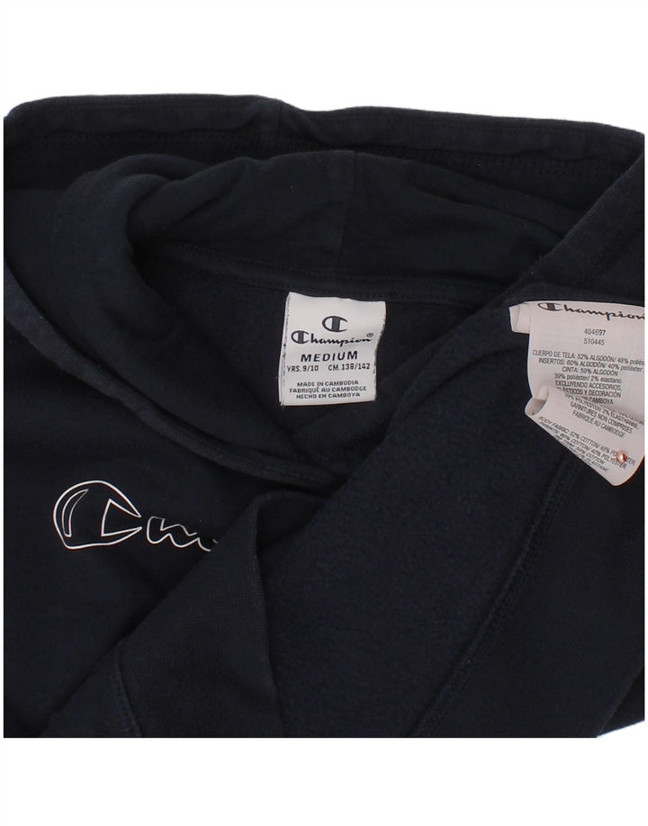 Maglione con cappuccio grafico per ragazze CHAMPION 9-10 anni cotone medio blu navy