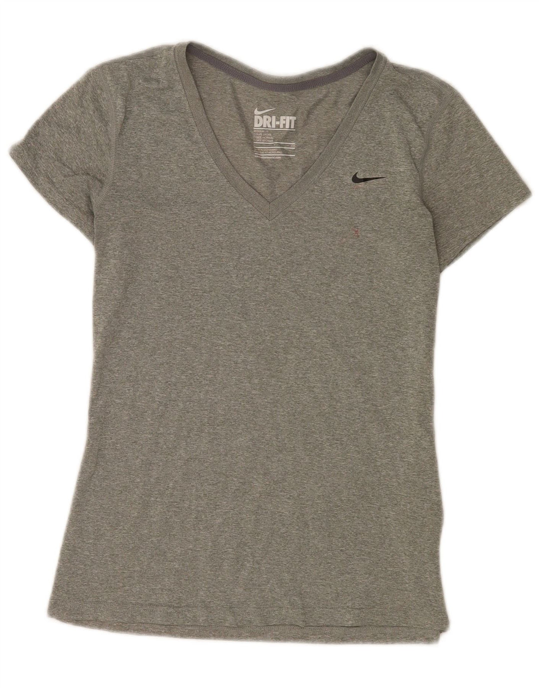 T-shirt da donna Nike Top UK 10 piccola in poliestere chiazzato grigio