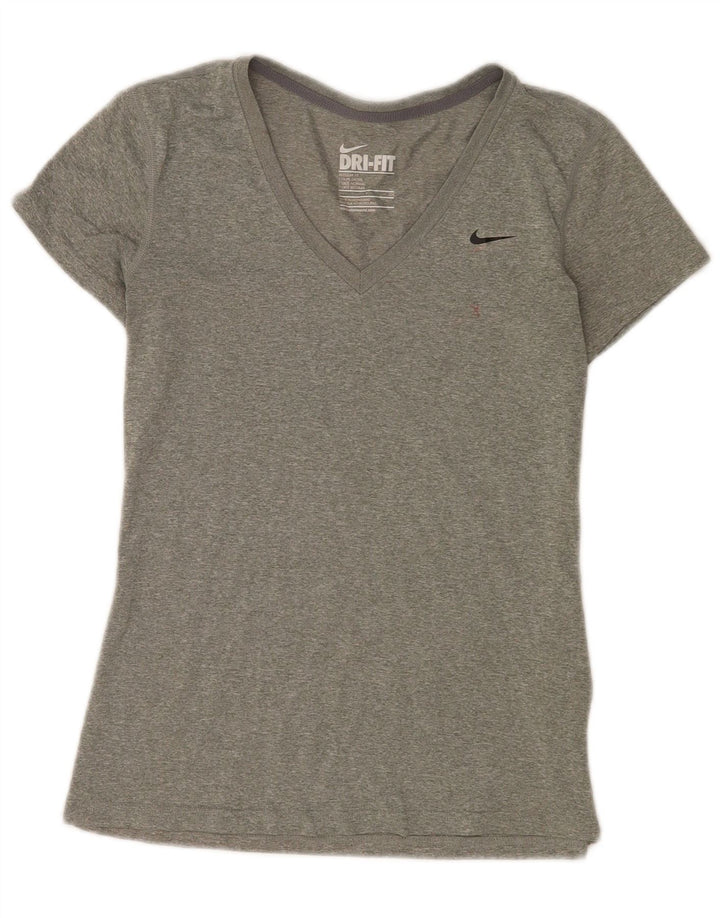 T-shirt da donna Nike Top UK 10 piccola in poliestere chiazzato grigio