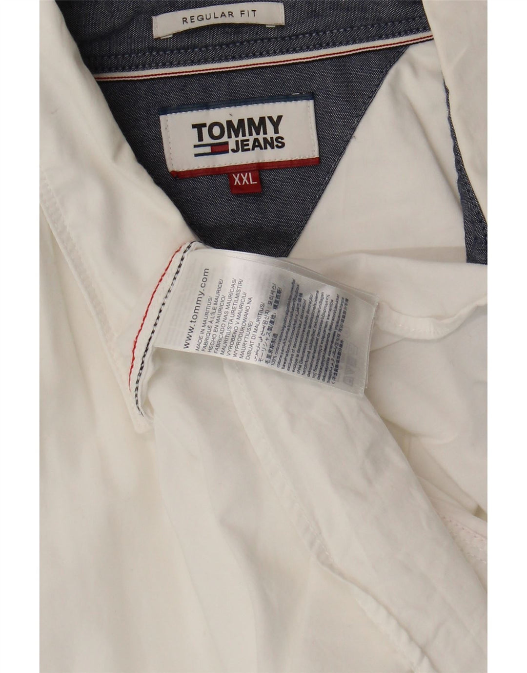 TOMMY HILFIGER Mens Regular Fit Shirt 2XL White Cotton
