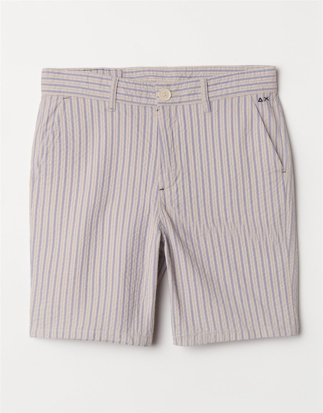 Pantaloncini chino da uomo Sun68 W31 cotone a righe blu medio
