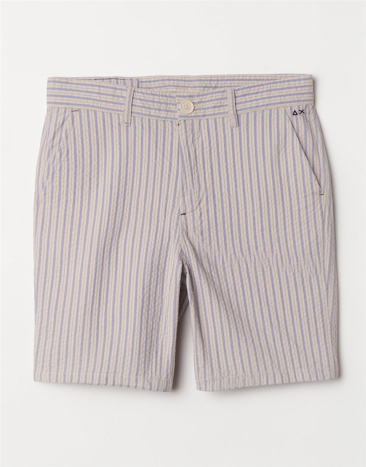 Pantaloncini chino da uomo Sun68 W31 cotone a righe blu medio