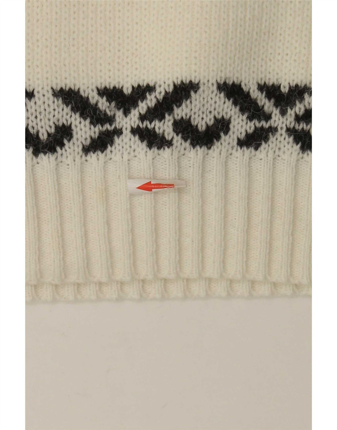 Maglione maglione girocollo vintage da uomo bianco medio Fair Isle