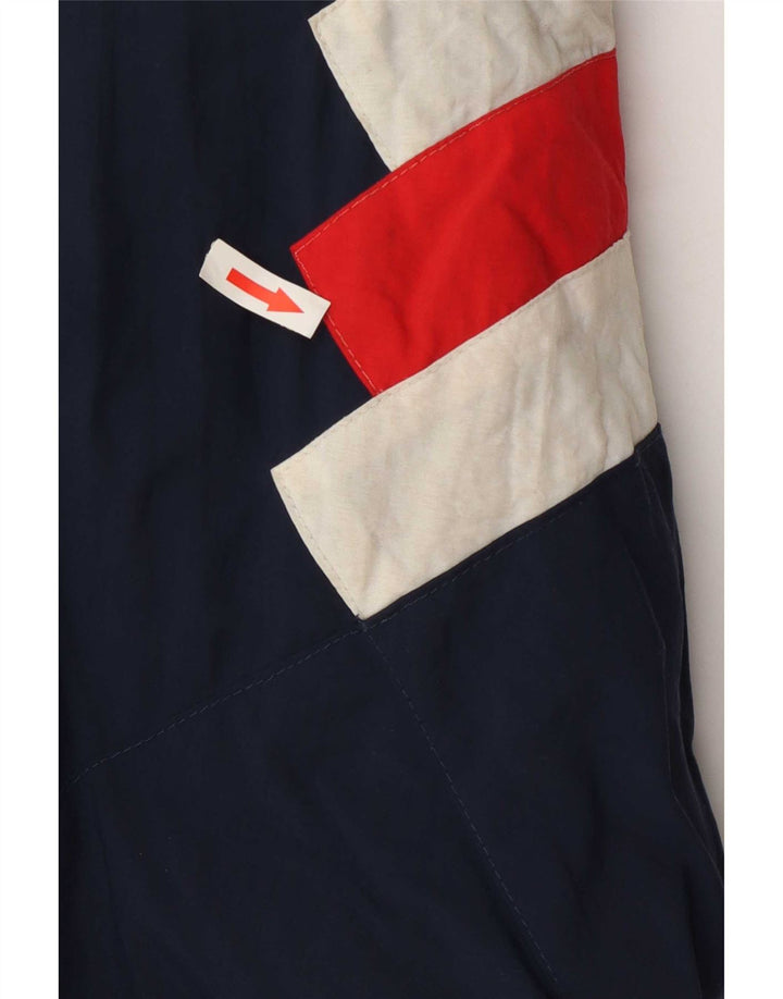 Cappotto imbottito da uomo Adidas UK 40 Large in poliestere color block blu navy