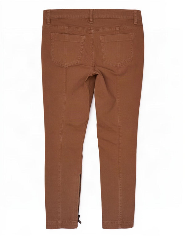 Pantaloni casual slim da donna Diesel W28 L27 in cotone marrone