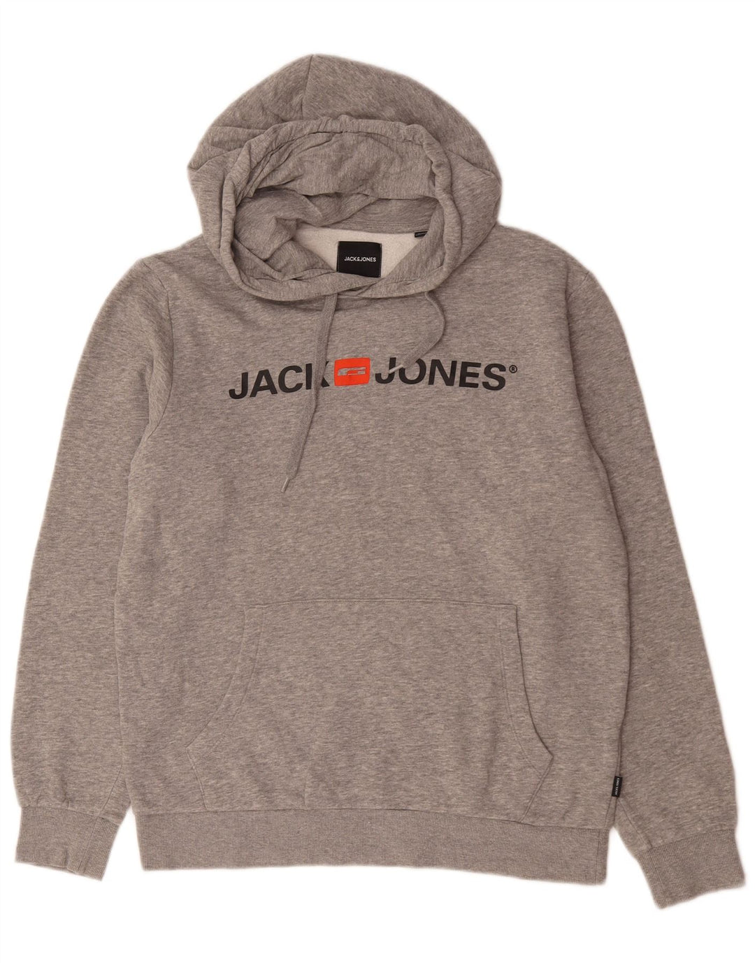 Maglione con cappuccio grafico da uomo Jack & Jones grigio medio chiazzato