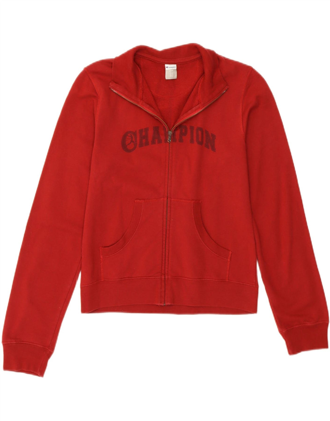 CHAMPION Giacca da tuta grafica corta da donna UK 10 piccola Borgogna