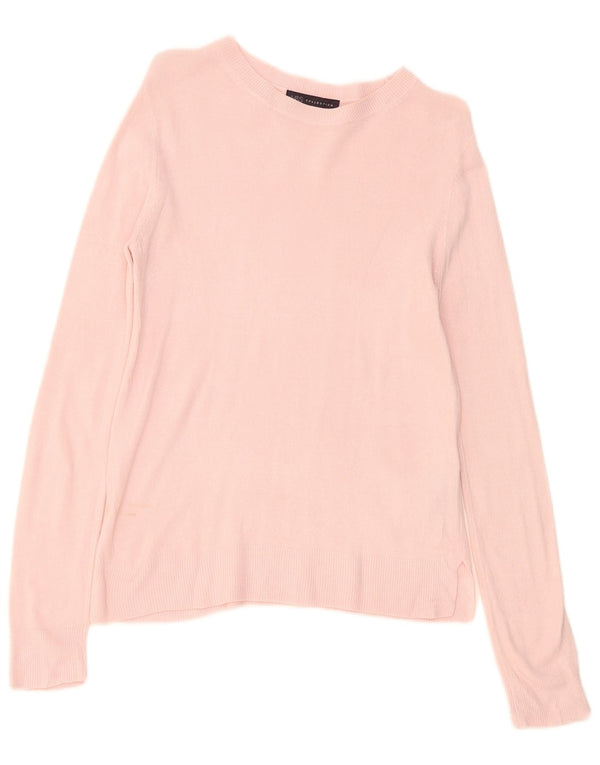 Maglione maglione con scollo a barca da donna Marks & Spencer UK 10 piccolo acrilico rosa