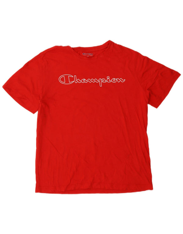 T-shirt grafica da uomo Champion Top grande in cotone rosso
