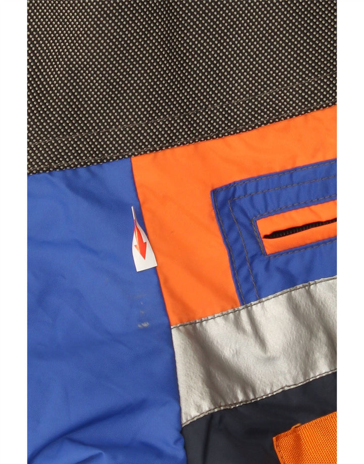 Giacca da sci con cappuccio grafica da uomo Anzi Besson IT 50 Large Blue Colourblock