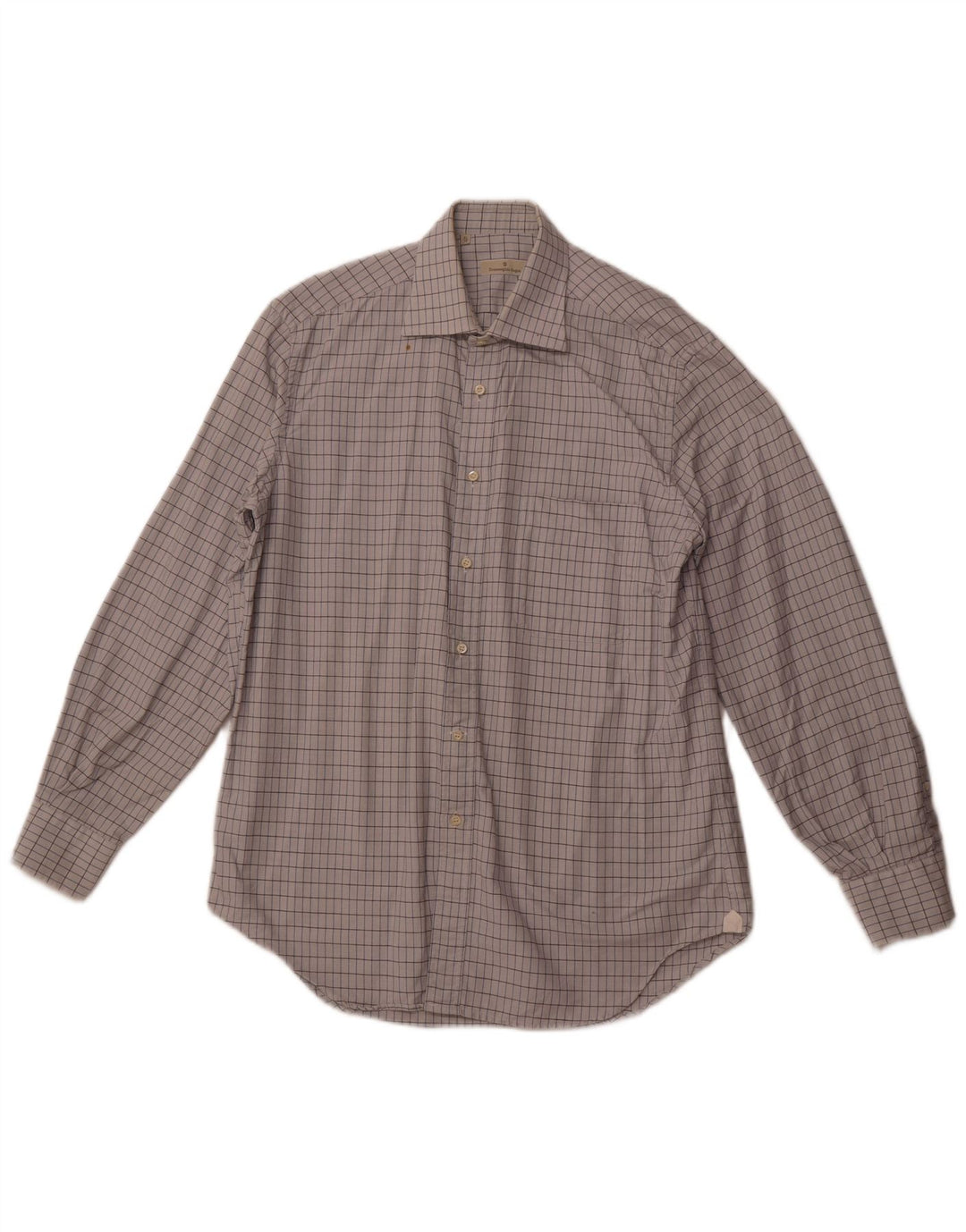 Camicia da uomo ERMENEGILDO ZEGNA Taglia 41 16 Cotone a quadri bianco sporco grande