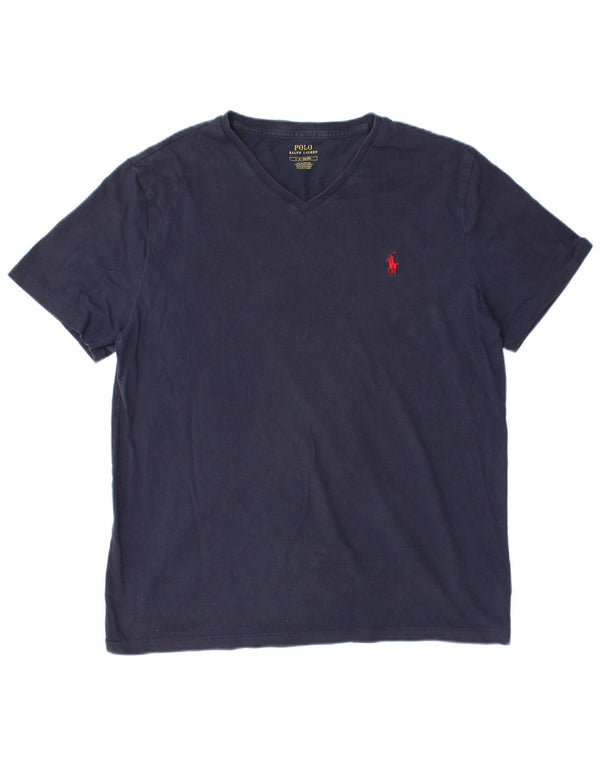 POLO RALPH LAUREN T-shirt da uomo Top Large in cotone blu navy